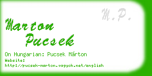 marton pucsek business card